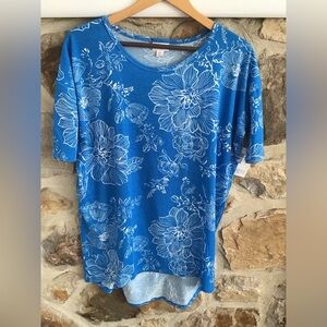 Lularoe Irma Floral Blue Women's Top
